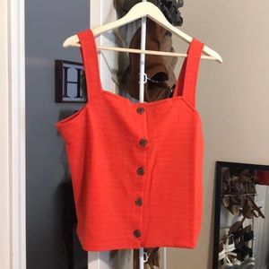 J. Crew Orange Button-Front Tank Top